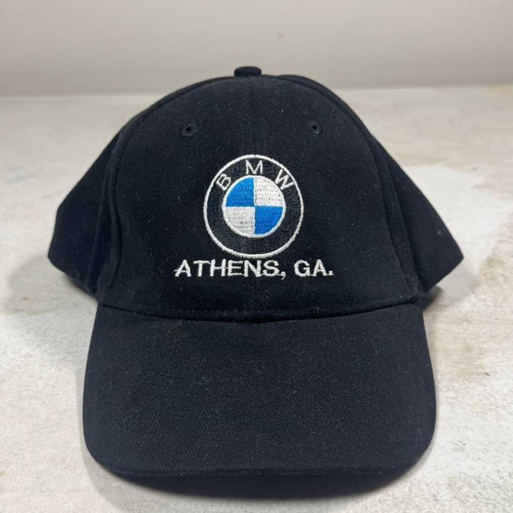 BMW Logo Baseball Cap Hat Black Adjustable Strapback HeadShot
